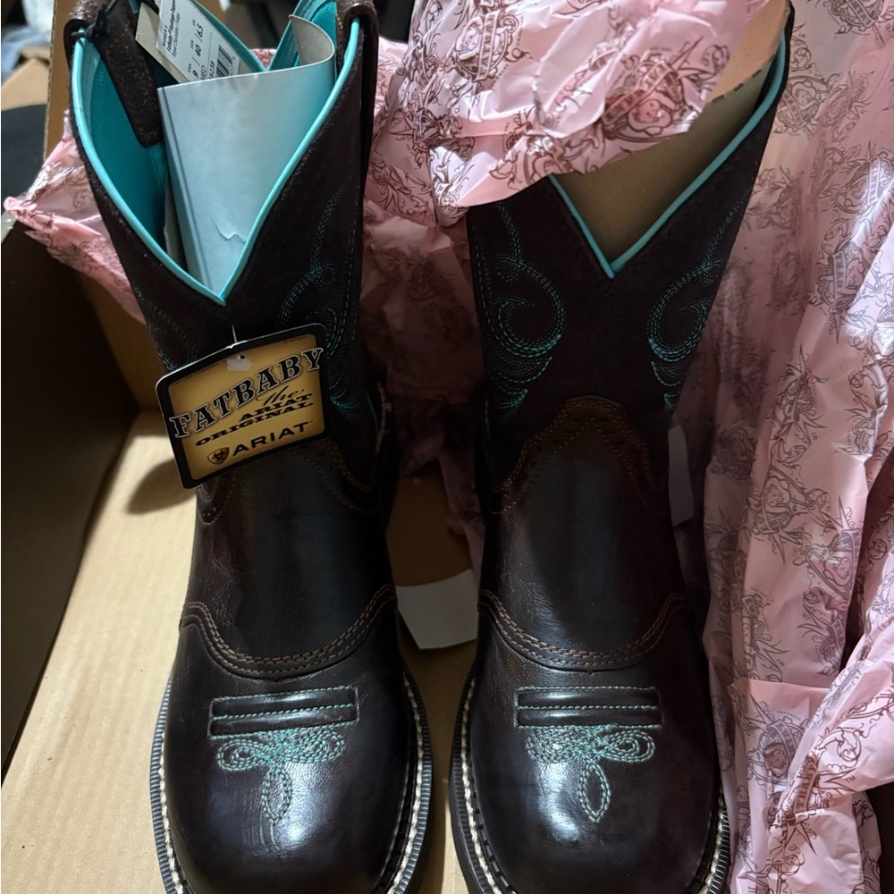 Ariat Brown and Blue Western Boots Classic Design